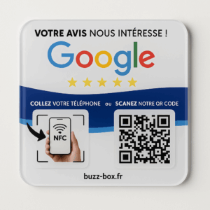 Plaque Avis Google – NFC + QR Code