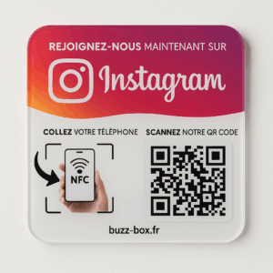 Plaque Abonnés Instagram – NFC + QR Code
